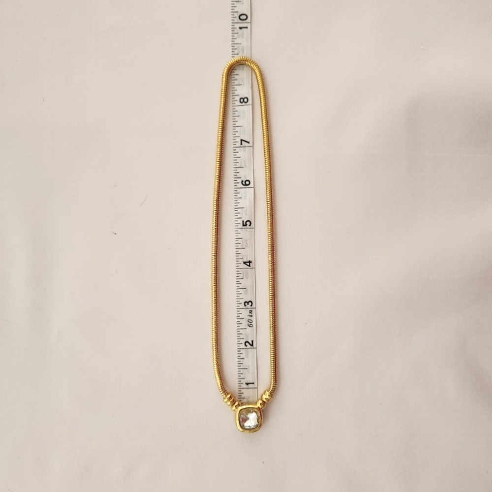 VTG Joan Rivers Gold-Tone Necklace With Faceted Crystal Accent - Picture 6 of 7